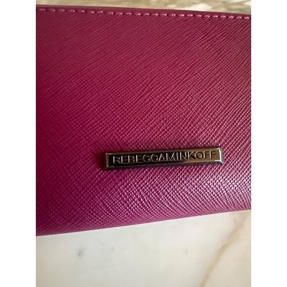 Rebecca Minkoff Magenta Crossbody Envelope Purse With Chain Strap & Multiple Com - Picture 3 of 5